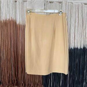 Pastel yellow Ann Taylor silk midi pencil skirt; perfect condition